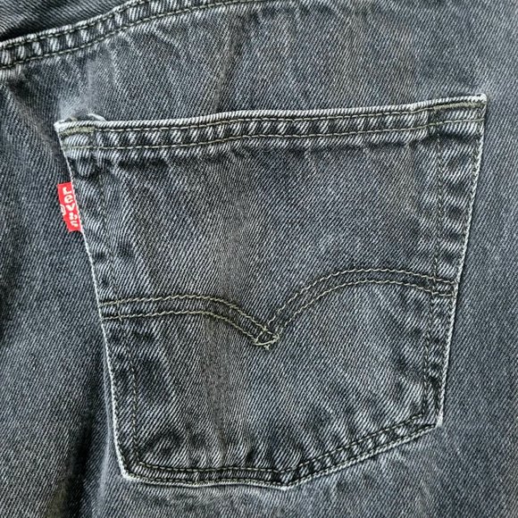 LEVI'S 501 Men Straight Fit-Coupe Droit Black Jean 36x34 - Picture 5 of 8